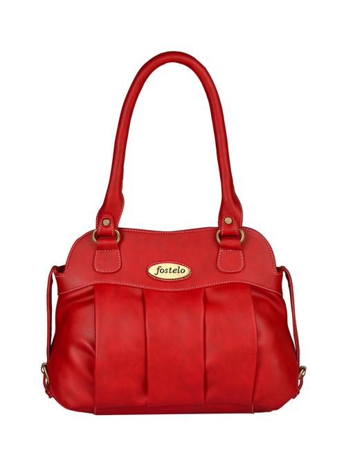 red leatherette regular handbag - 15021127 - Standard Image - 1
