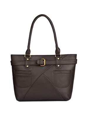 brown leatherette regular handbag - 15021131 - Standard Image - 1