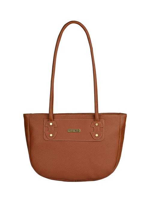 tan leatherette regular handbag - 15021141 - Standard Image - 1