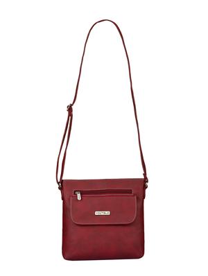 maroon leatherette regular sling bag - 15021148 - Standard Image - 1
