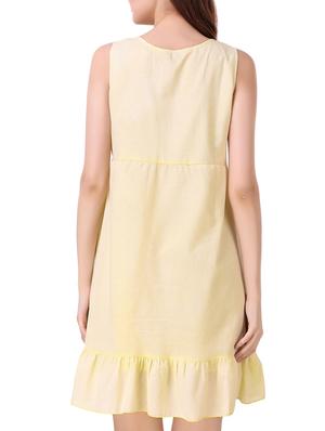 yellow embroidered pephem dress - 15021157 - Standard Image - 3