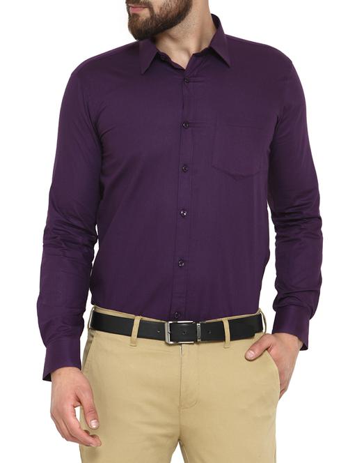 purple cotton formal shirt - 15021162 - Standard Image - 1