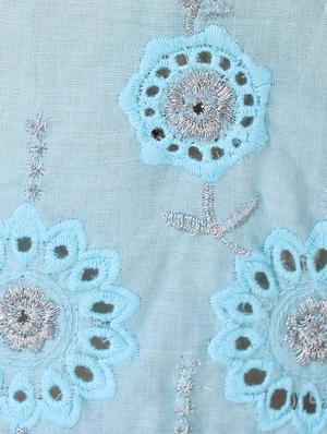 solid light blue embroidered top - 15021227 - Standard Image - 4
