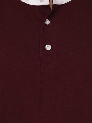 maroon cotton collared tshirt - 15021291 - Standard Image - 4