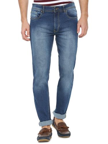 blue cotton washed jeans - 15021356 - Very Small Image - 1