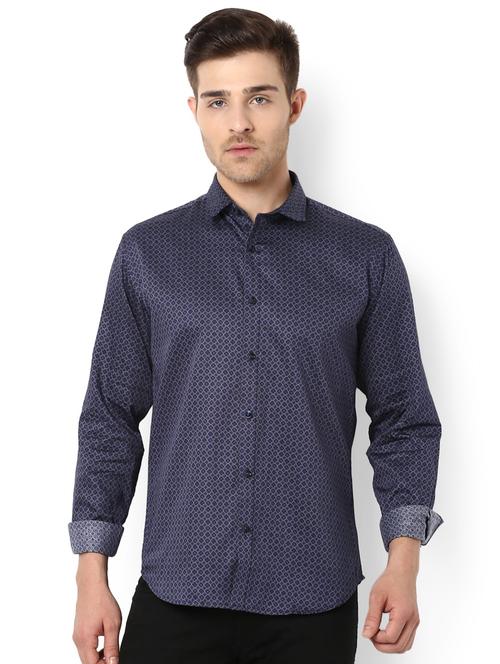 blue cotton casual shirt - 15021406 - Very Small Image - 1