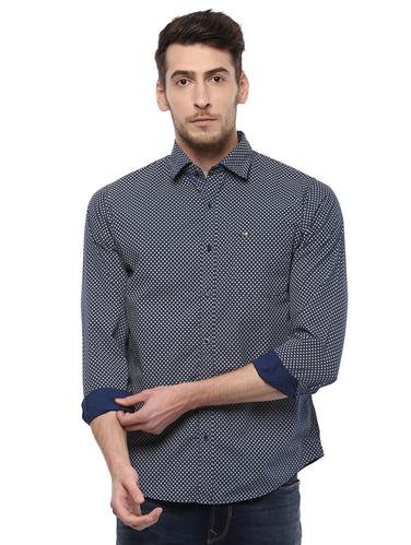navy blue cotton casual shirt - 15021418 - Very Small Image - 1