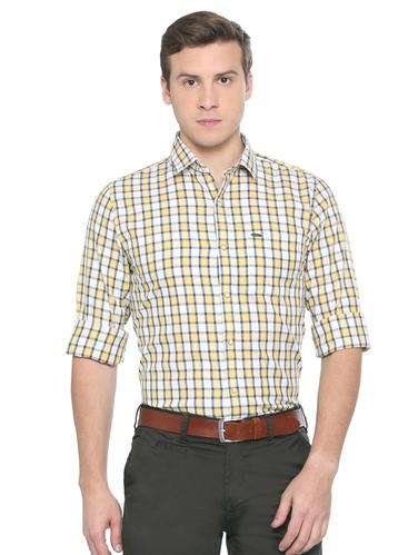 yellow cotton casual shirt - 15021454 - Very Small Image - 1