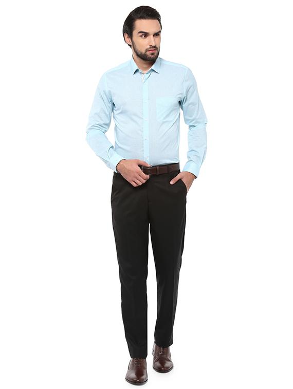 light blue polyester blend formal shirt - 15021538 - Zoom Image - 3
