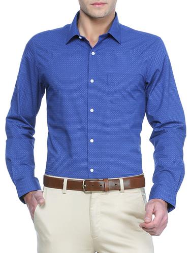 blue polyester blend formal shirt - 15021560 - Very Small Image - 1