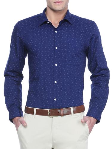 blue polyester blend formal shirt - 15021561 - Very Small Image - 1