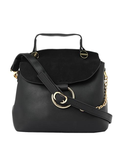 black leatherette regular sling bag - 15021665 - Standard Image - 1