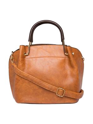 brown leatherette regular handbag - 15021677 - Standard Image - 1