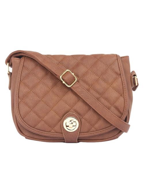 brown leatherette regular sling bag - 15021682 - Standard Image - 1