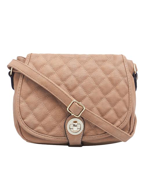 beige leatherette regular sling bag - 15021683 - Standard Image - 1