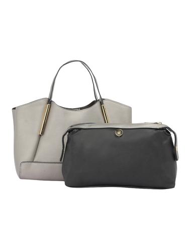 grey leatherette regular handbag - 15021699 - Very Small Image - 1