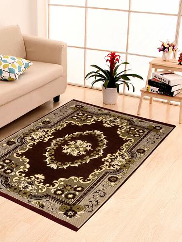 Chenille Brown Carpet Of Percian Design By Elite Collection 5' X 7' - 15022049 - Very Small Image - 1