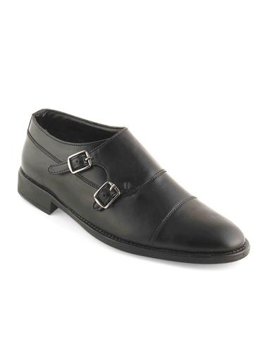 black Leatherette slip on monk strap - 15022927 - Very Small Image - 1