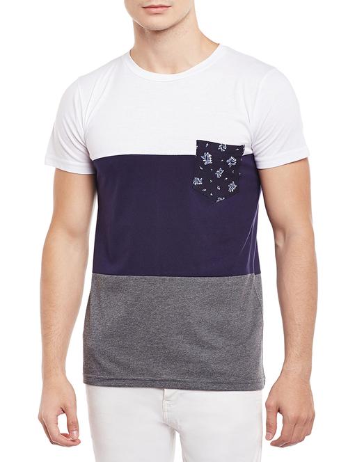 multi cotton color block tshirt - 15023107 - Standard Image - 1