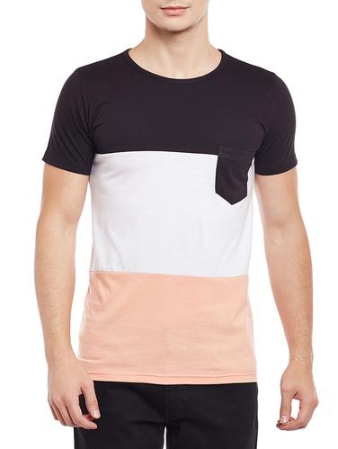 multi cotton color block tshirt - 15023109 - Very Small Image - 1