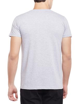 grey color block cut & sew t-shirt - 15023114 - Standard Image - 3