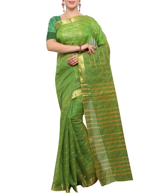 mehandi art silk woven saree with blouse - 15023136 - Standard Image - 1