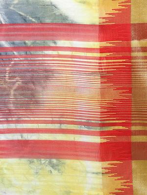 grey silk blend tie & dye saree with blouse - 15023176 - Standard Image - 4