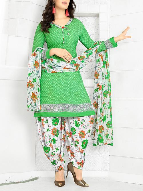 green salwar suits unstitched suit - 15023319 - Standard Image - 1
