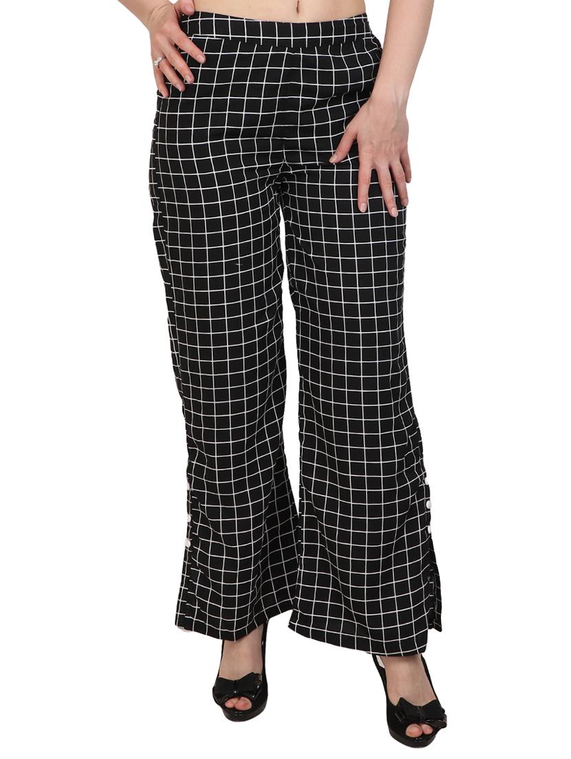 black printed crepe palazzo - 15023437 - Zoom Image - 1