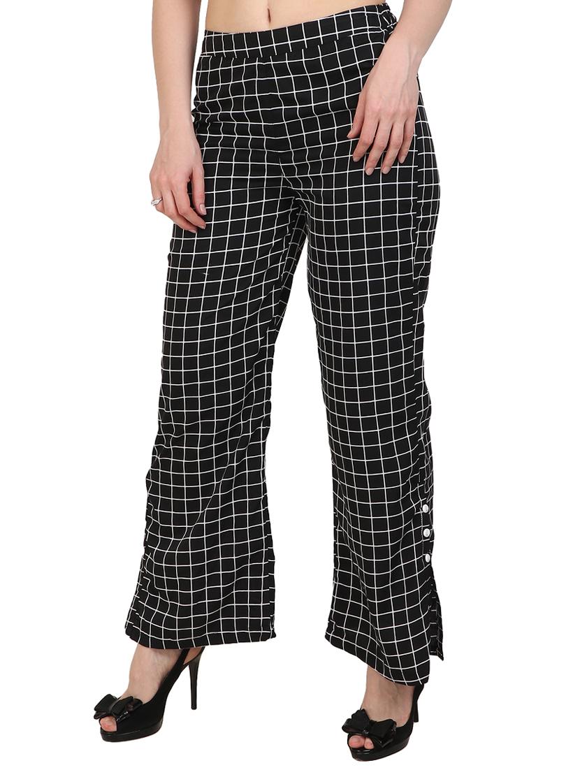 black printed crepe palazzo - 15023437 - Zoom Image - 2