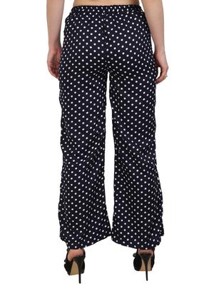 navy blue crepe palazzo - 15023440 - Standard Image - 3