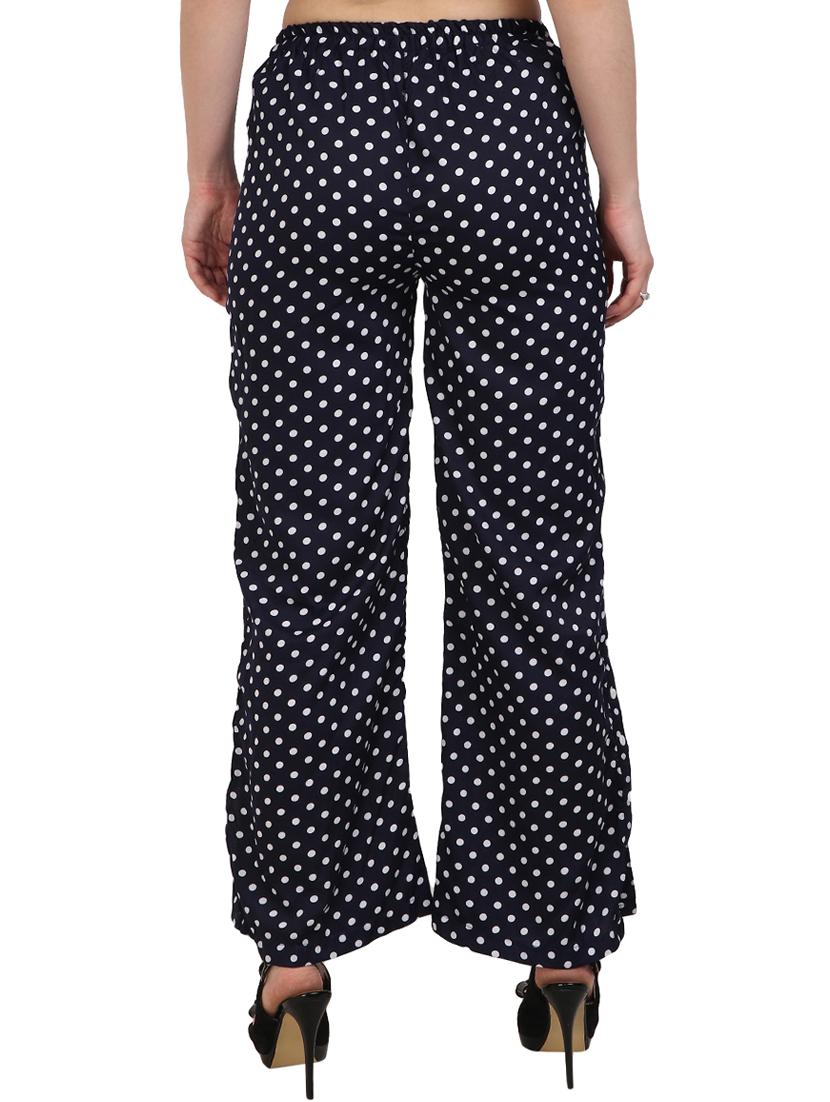 navy blue crepe palazzo - 15023440 - Zoom Image - 3