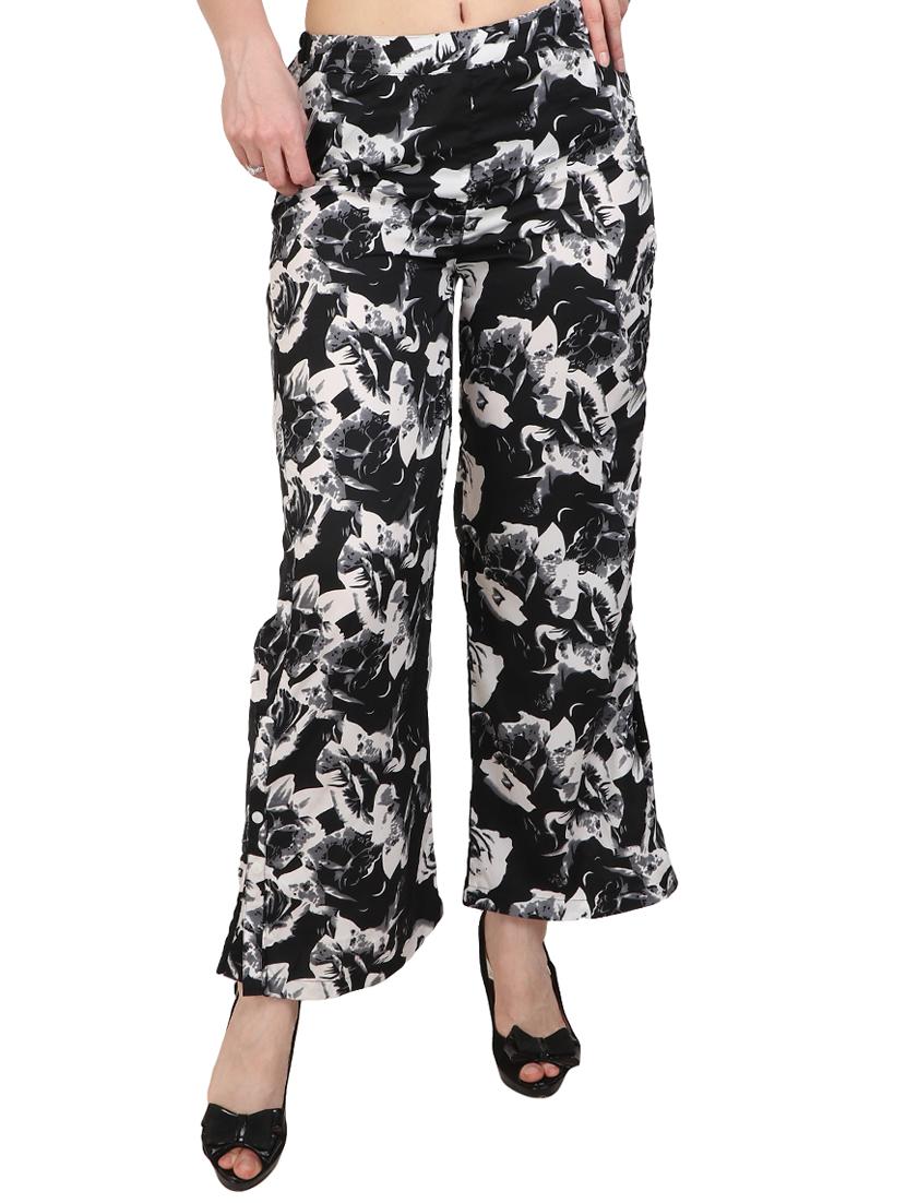 black floral crepe palazzo - 15023441 - Zoom Image - 1