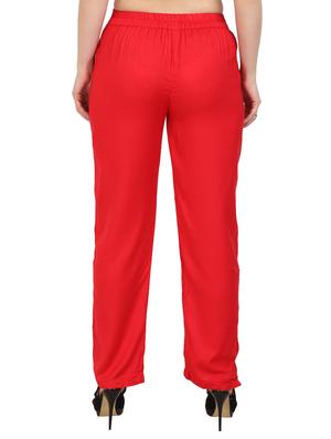 red viscose palazzos - 15023446 - Standard Image - 3