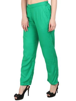 green rayon palazzo - 15023449 - Standard Image - 2