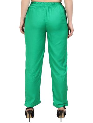 green rayon palazzo - 15023449 - Standard Image - 3