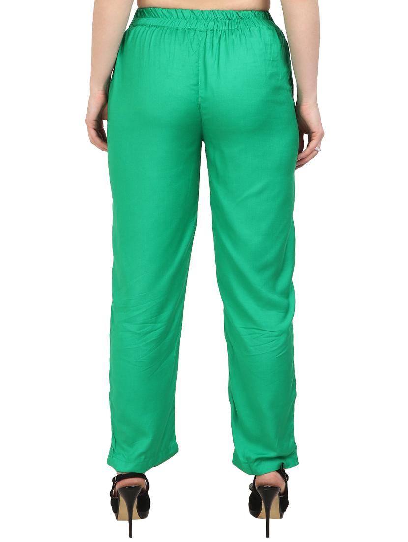 green rayon palazzo - 15023449 - Zoom Image - 3