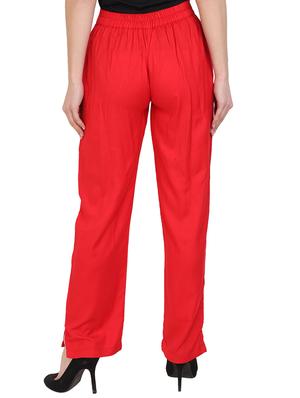 red viscose palazzos - 15023450 - Standard Image - 3