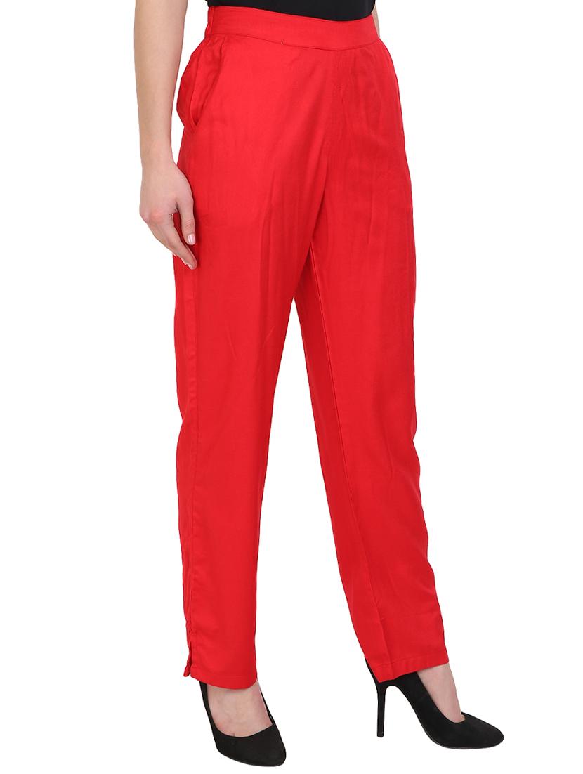 red viscose palazzos - 15023450 - Zoom Image - 2