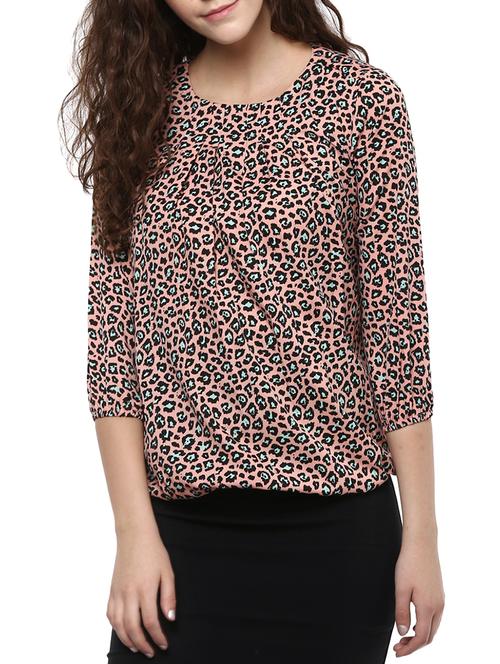 pink printed crepe top - 15023601 - Standard Image - 1
