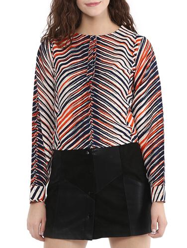 blue printed crepe top - 15023604 - Very Small Image - 1
