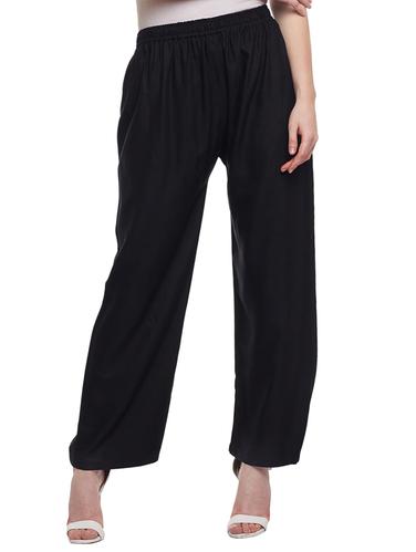 solid black rayon palazzo - 15023636 - Very Small Image - 1