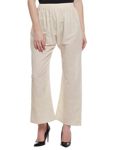 solid beige cotton palazzo - 15023639 - Very Small Image - 1
