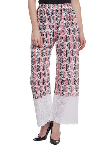 white printed cotton palazzo - 15023642 - Very Small Image - 1