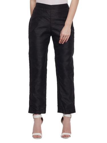 black tussar flat front trouser - 15023650 - Very Small Image - 1
