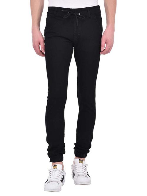 black denim joggers - 15023734 - Standard Image - 1