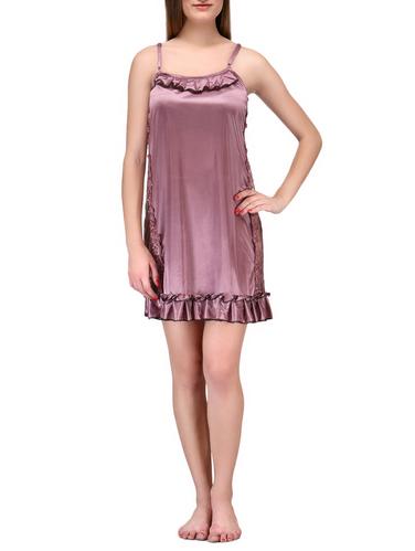 solid pink satin nighty - 15023789 - Very Small Image - 1