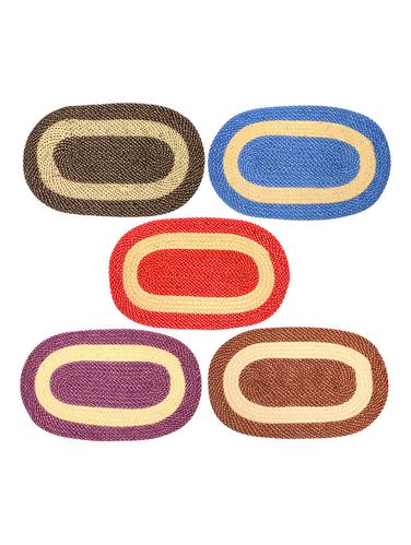 Solid 5 Piece Polycotton Door Mat Set - 15023835 - Very Small Image - 1