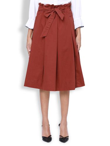 solid maroon pleated skirt - 15023894 - Very Small Image - 1
