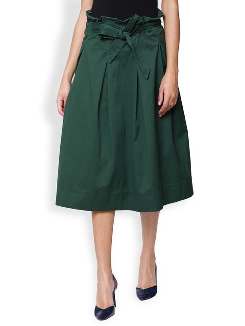solid green pleated skirt - 15023895 - Very Small Image - 1